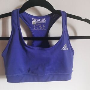 Adidas techfit Medium Compression climacool Purple Sports Bra in Size XS
